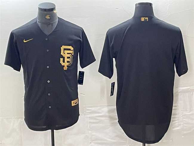 Mens San Francisco Giants Blank Black Cool Base Stitched Baseball Jersey